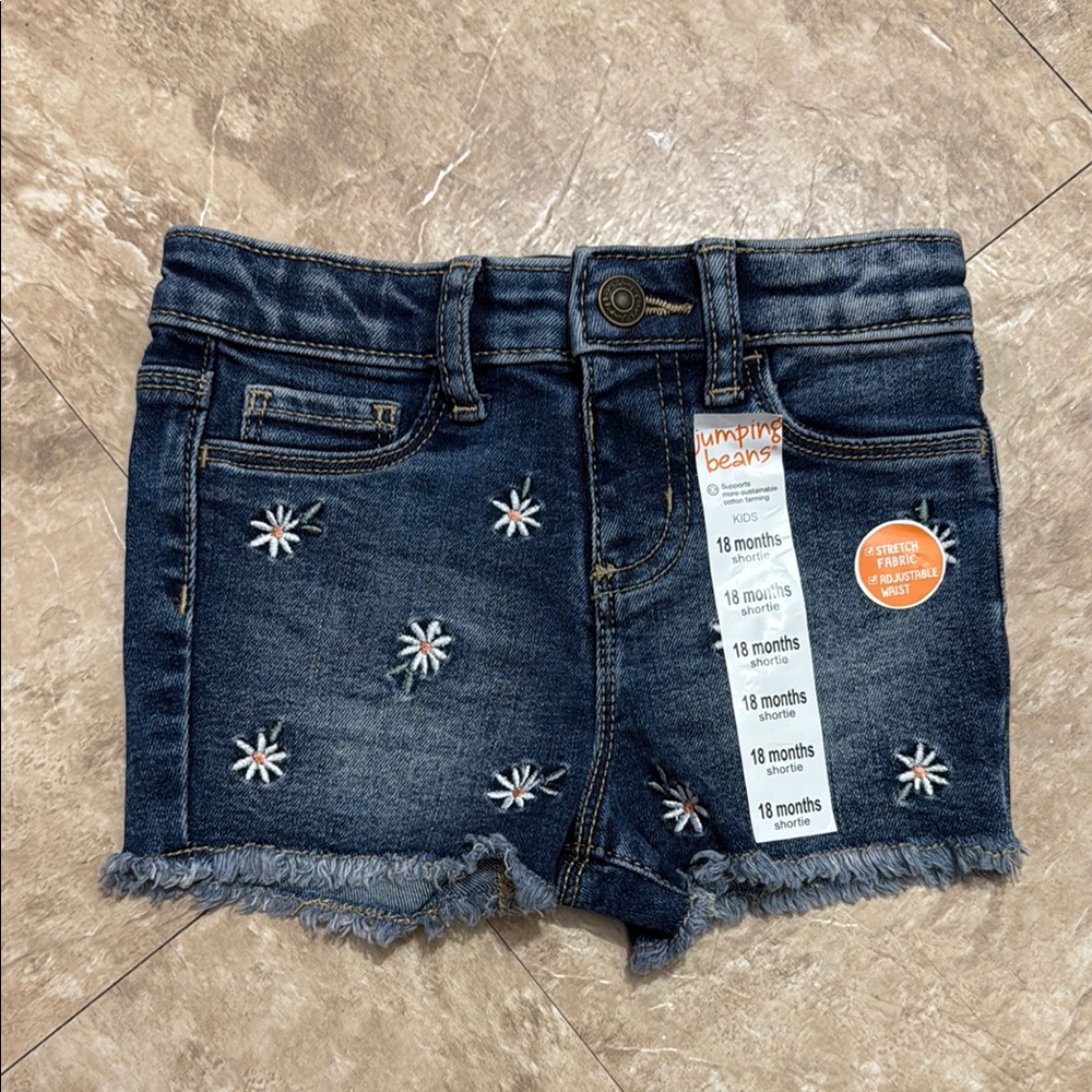 Jumping Beans Toddler Jean shorts with flowers